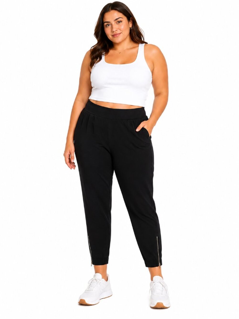 ATHLETA Brooklyn Heights High Rise Jogger Black Ankle Zip 533443 Size 16